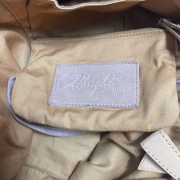 Anthropologie Miss Albright laser cut leather suede blush pink large tote bag. main image 14